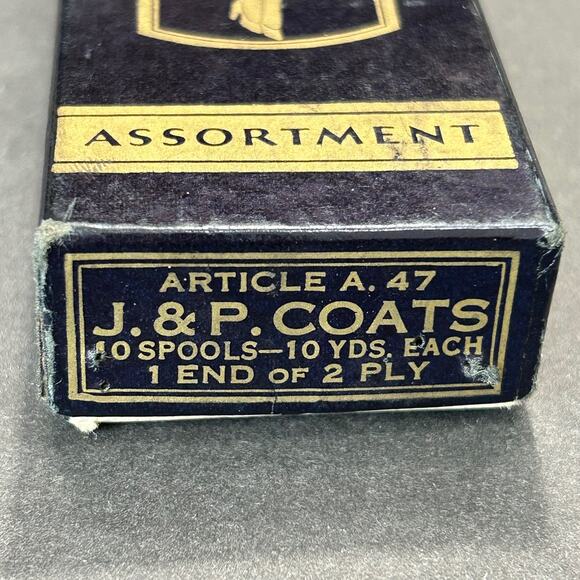 J & P Antique 1940's Mending Floss Assortment A-47 in Original Box - Picture 8 of 9